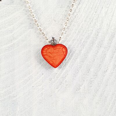 Heart pendant-neckclace - Orange ,SKU752