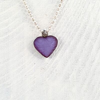 Herz-Anhänger-Halskette - Violett ,SKU754