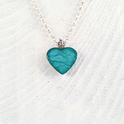 Heart pendant-neckclace - Turquoise ,SKU755