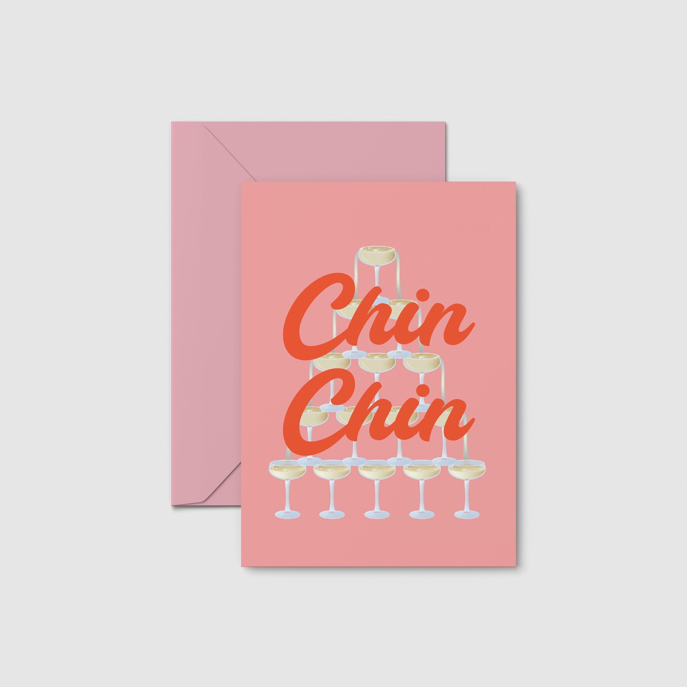 Postkarte „Chin Chin Pink“