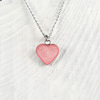 Heart pendant-neckclace - Baby pink ,SKU758