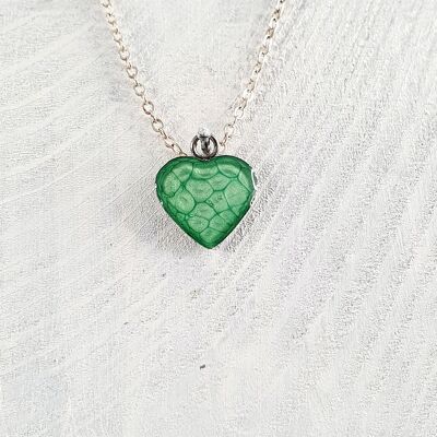 Heart pendant-neckclace - Emerald ,SKU759
