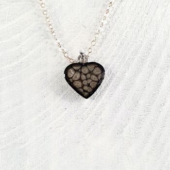 Collier pendentif coeur - Onyx ,SKU761