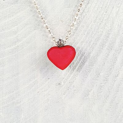 Heart pendant-neckclace - Iridescent pink ,SKU765