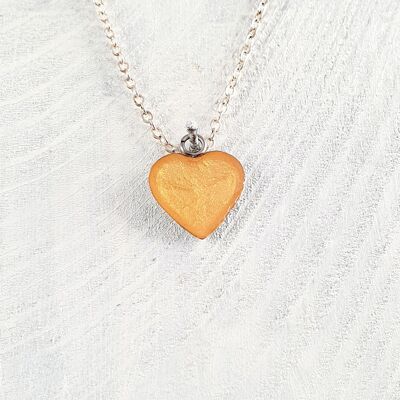 Heart pendant-neckclace - Gold pearl ,SKU769