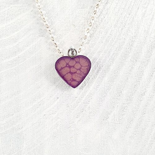 Heart pendant-nekclace - Purple ,SKU771
