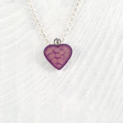 Collier pendentif coeur - Violet ,SKU771