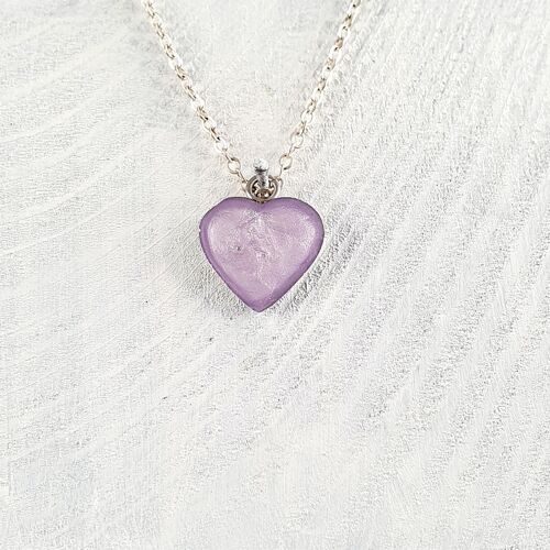 Heart pendant-nekclace - Lilac pearl ,SKU775