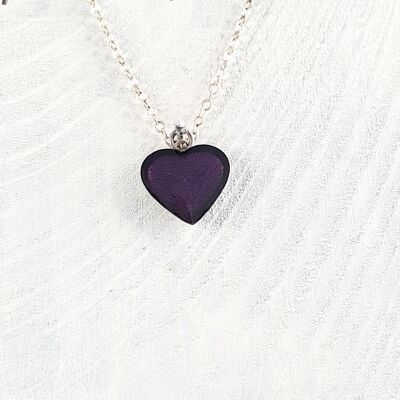 Heart pendant-neckclace - Deep purple pearl ,SKU776