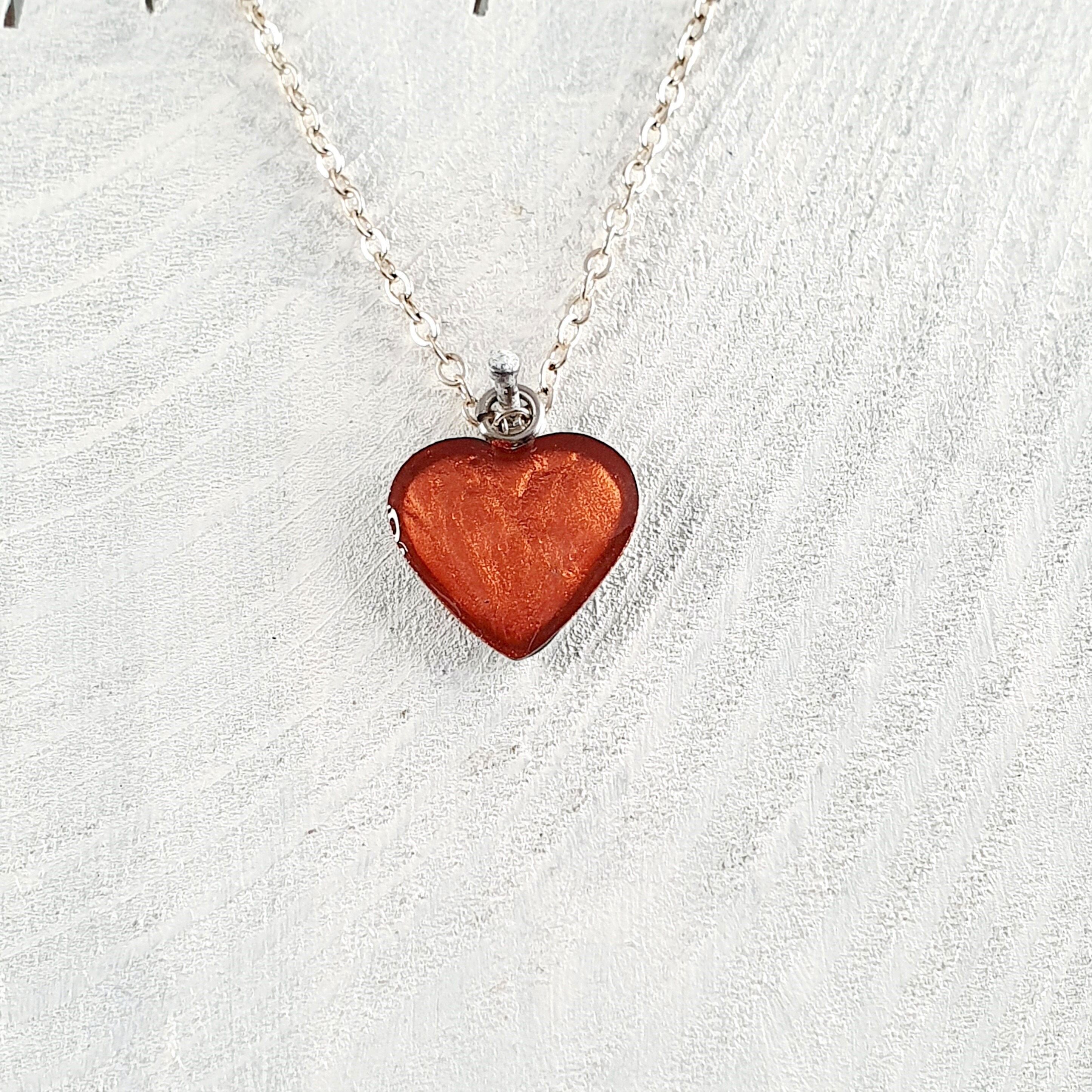 Collier pendentif coeur - Perle de cuivre ,SKU778