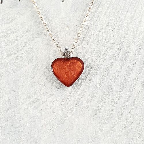 Heart pendant-nekclace - Copper pearl ,SKU778