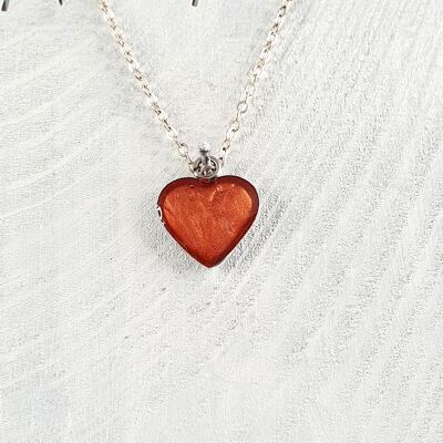 Heart pendant-neckclace - Copper pearl ,SKU778