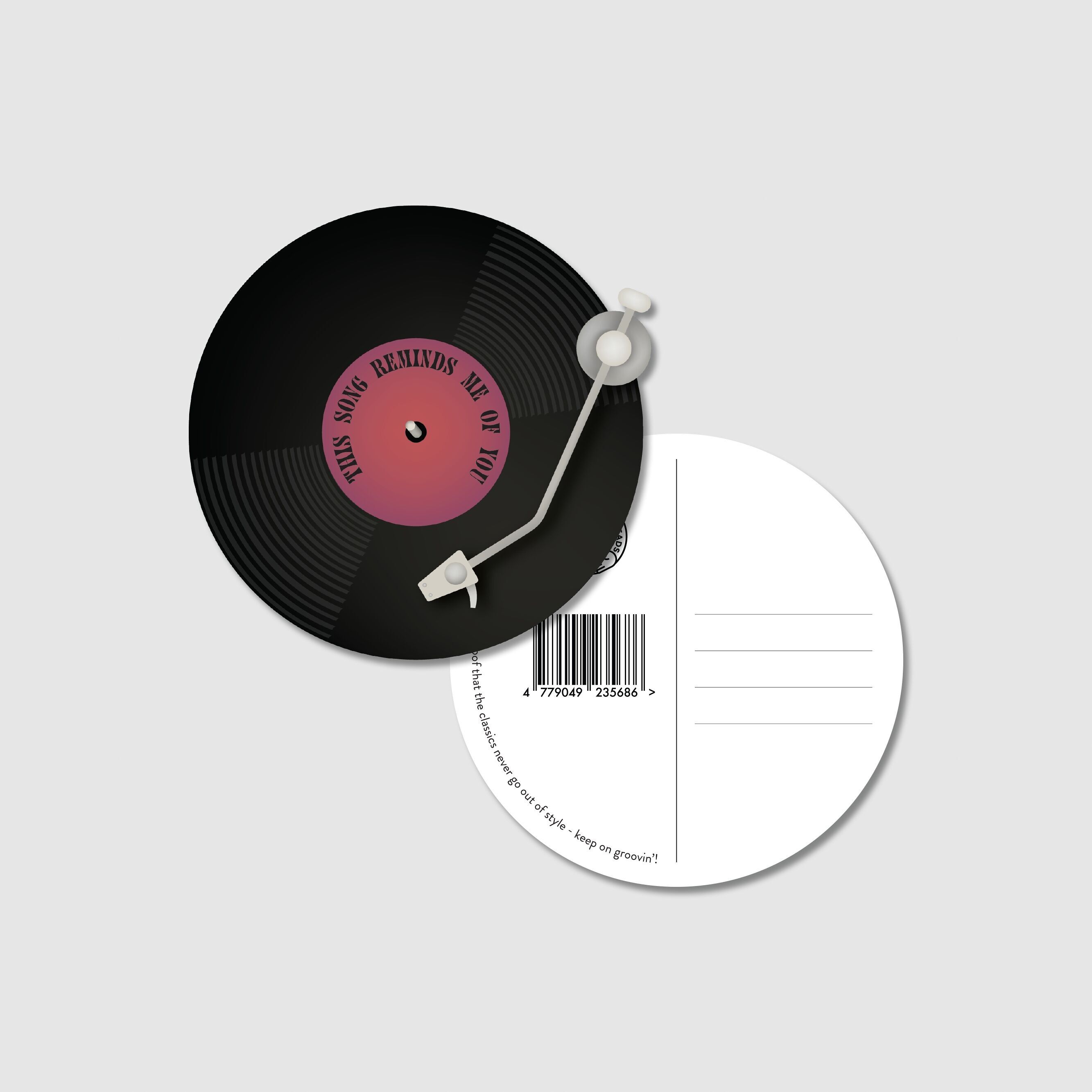 Geformte Postkarte „Vinyl“