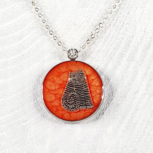 Fat Cat pendant necklace - Rose ,SKU786