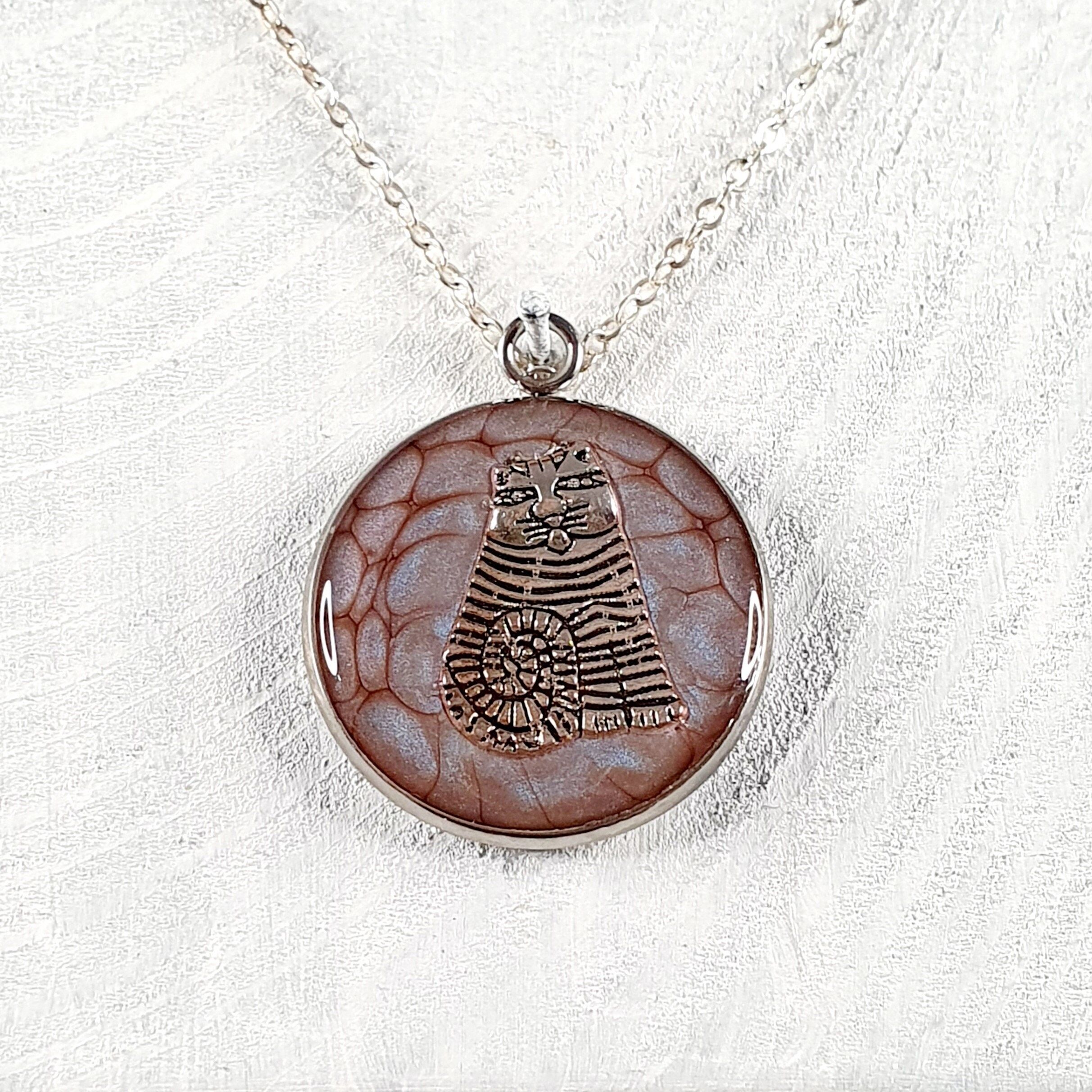 Collana con ciondolo Fat Cat - Viola, SKU789