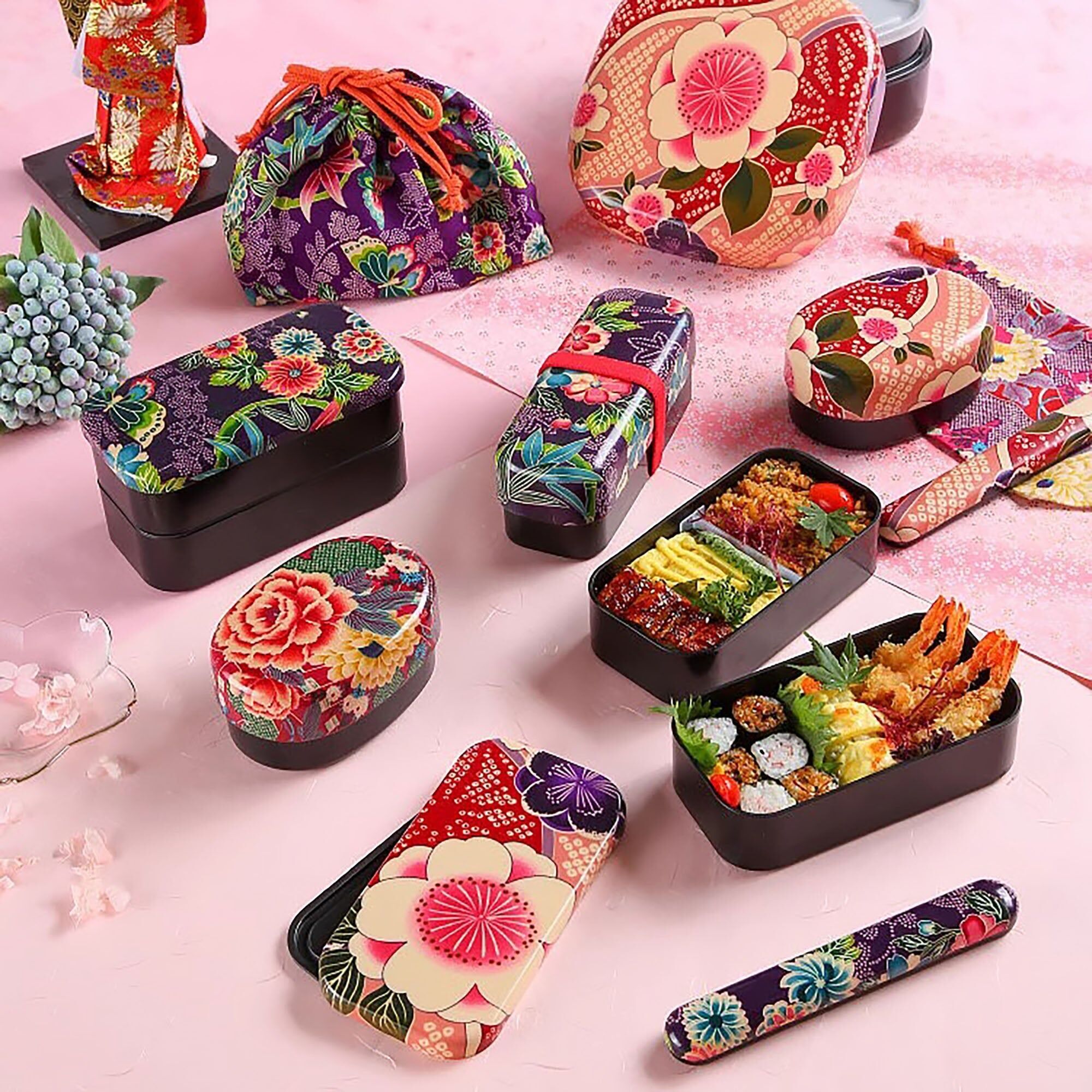【新品未使用】PICTURE　フラワー柄　 EBI BENTO SET Buy wholesale Bento box and floral bag by Hakoya