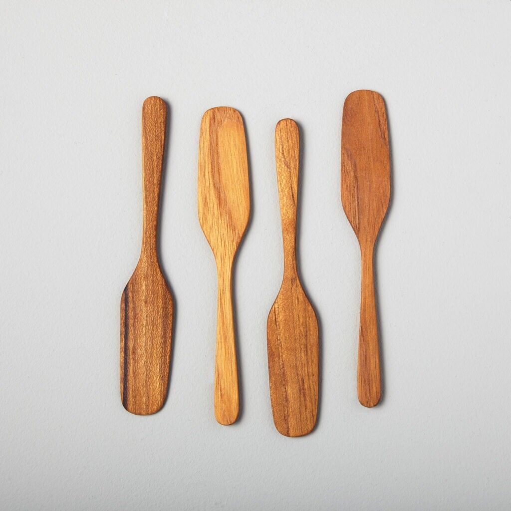 Teak Oar Shaped Spreaders, Set of 4