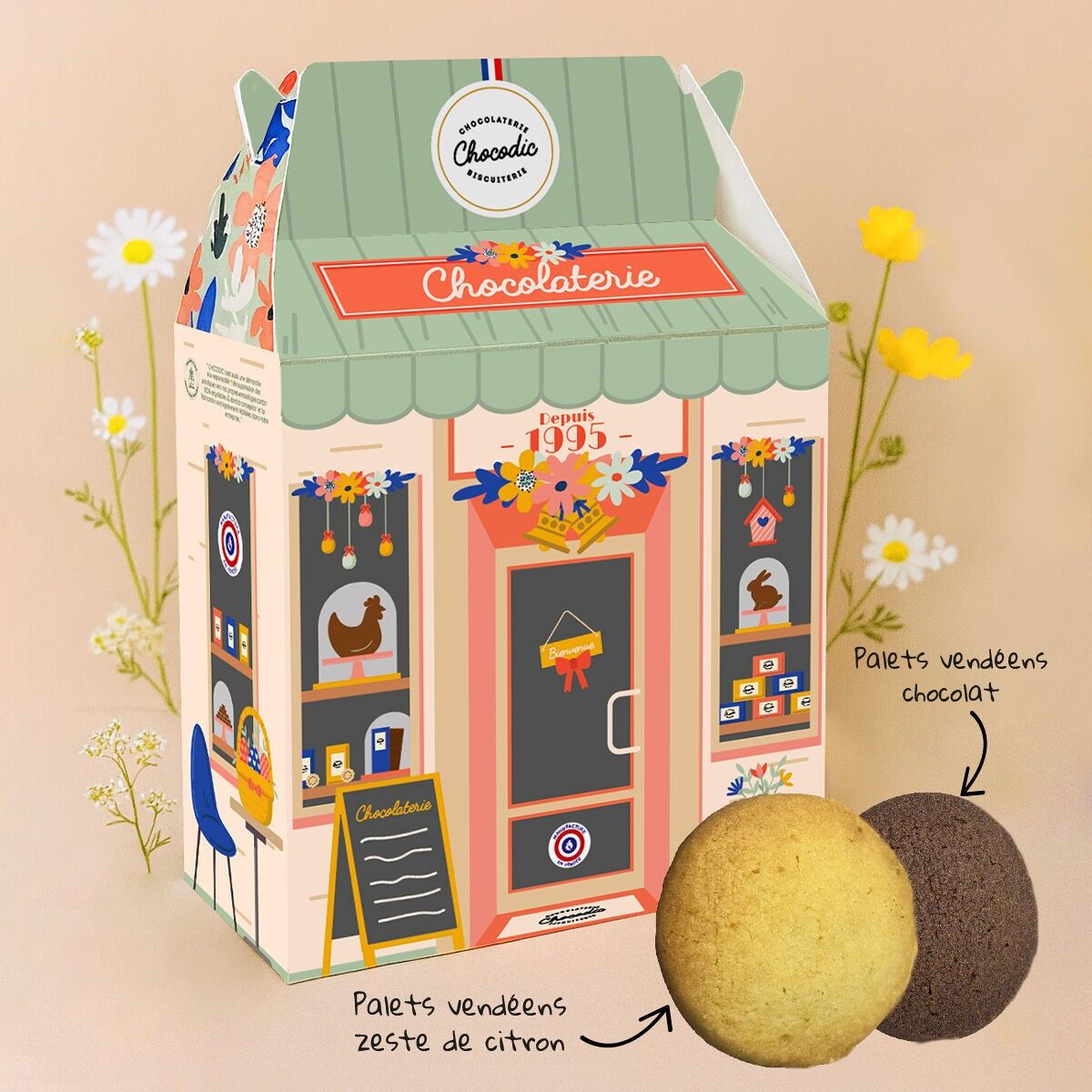 Spring shop - Vendée lemon and chocolate shortbread cookies - Easter chocolate
