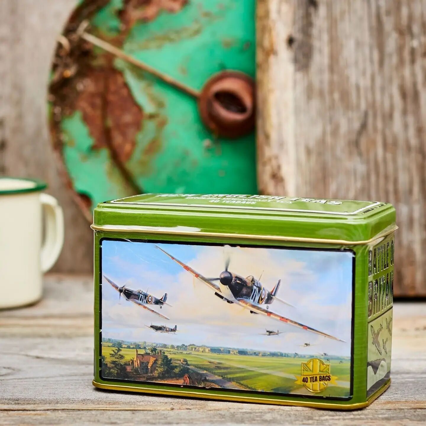 Teedose „Spitfire aus Kriegszeiten“ mit 40 Teebeuteln