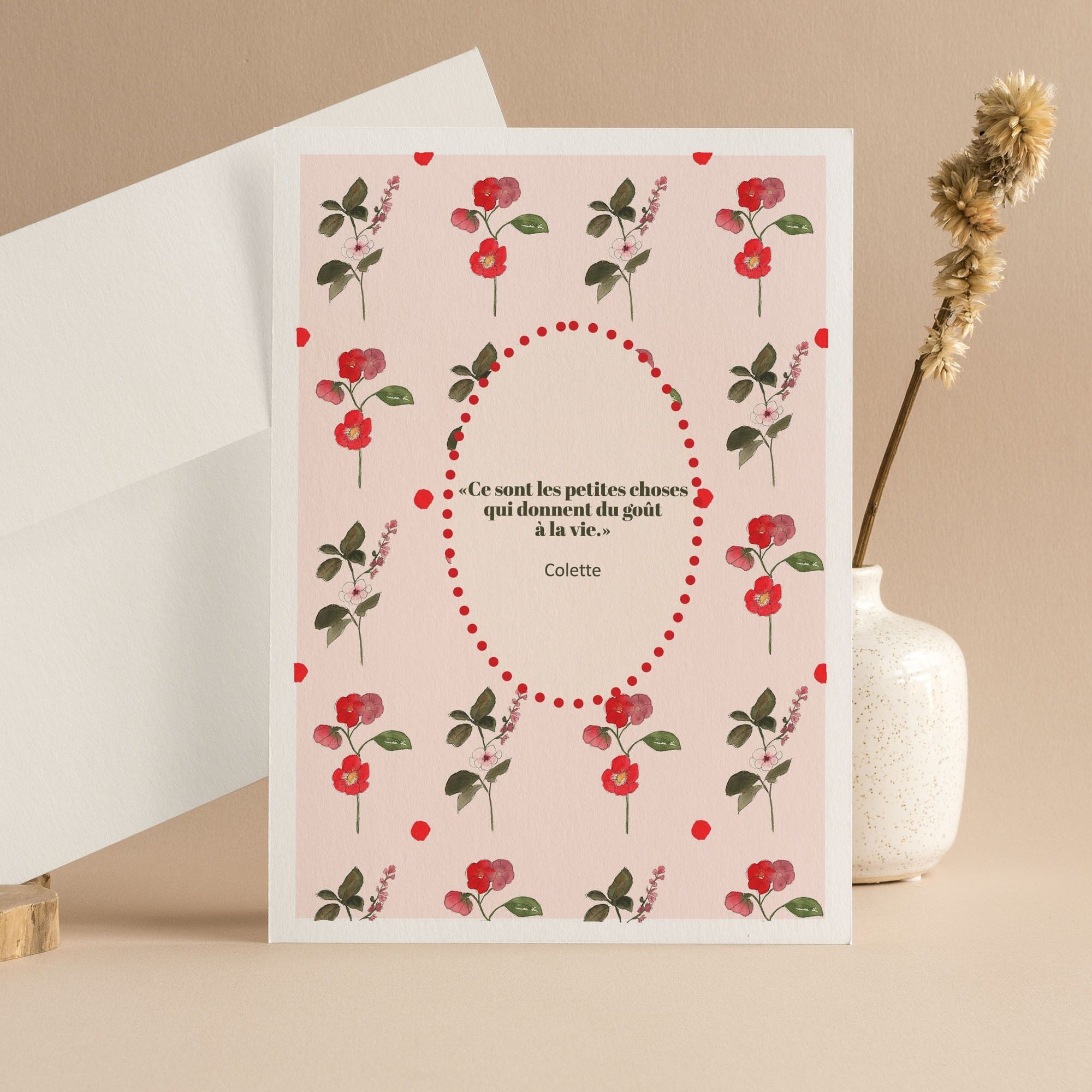 Simple card - A6 (5 x 14.8 cm) Printed in France - "little joys"