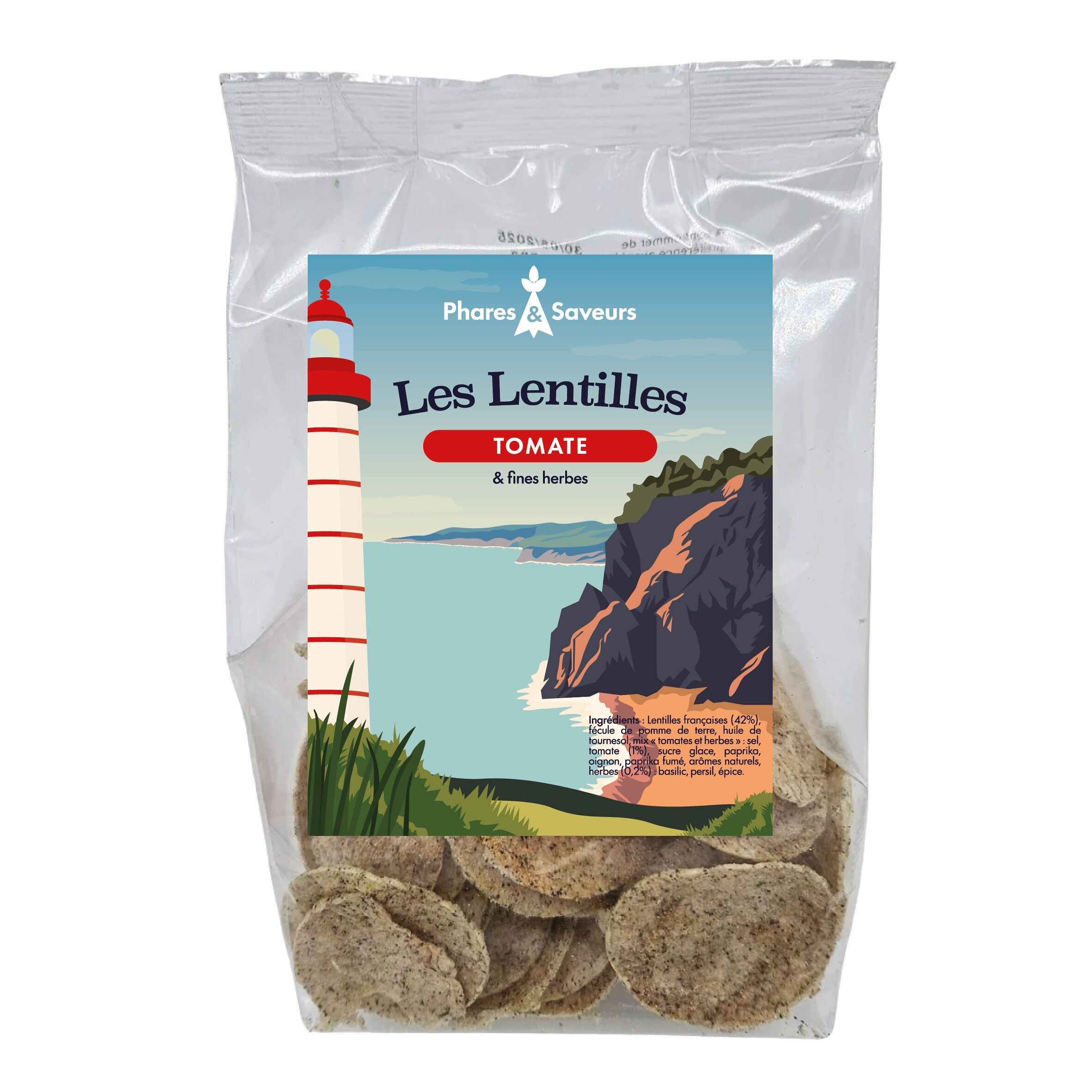 French lentil chips TOMATO and FINE HERBS 60g