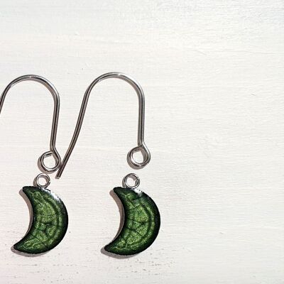 Moon drop earrings with short wires - Leaf ,SKU1056