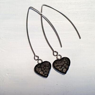 Corazones de gota de alambre largo - Onyx, SKU1191