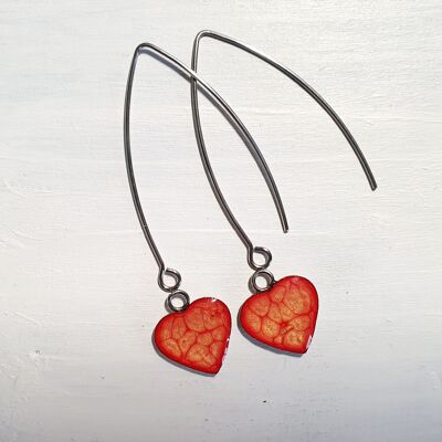 Corazones largos de alambre - Naranja, SKU1193