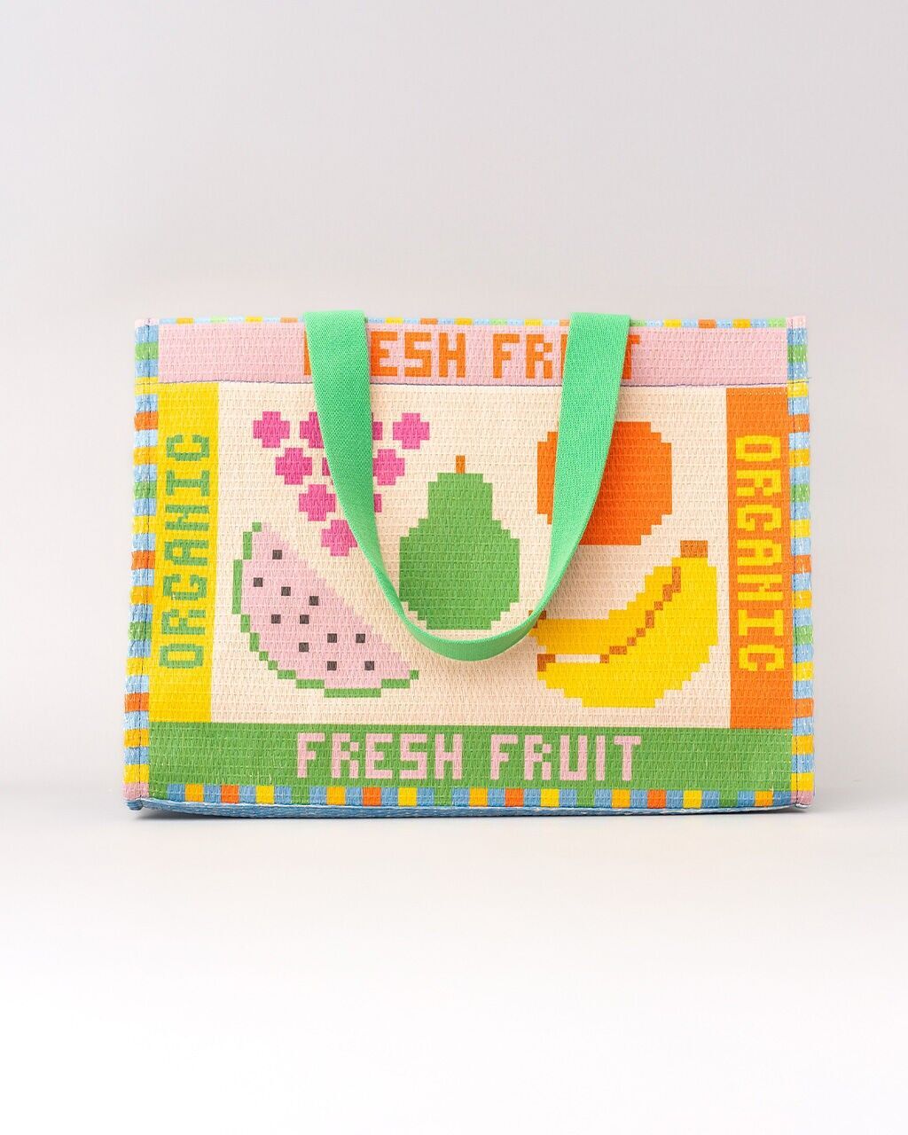 Rattan Market Bag, Fruit Tiles