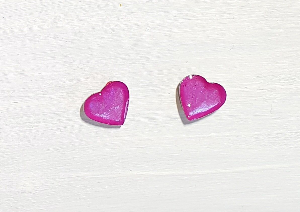 Vibranti borchie viola iridescenti - Cuore ,SKU1288