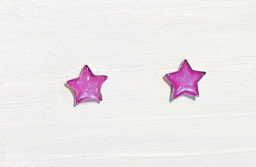 Vibrant iridescent violet studs - Star ,SKU1290