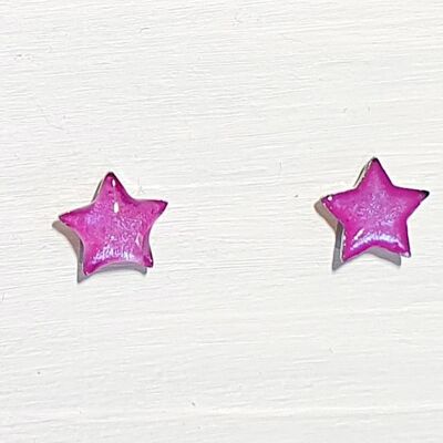 Vibrant iridescent violet studs - Star ,SKU1290
