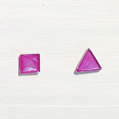 Clous violets irisés vibrants - Carré/triangle, SKU1292