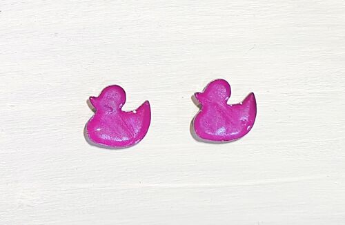 Vibrant iridescent violet studs - Ducks ,SKU1294