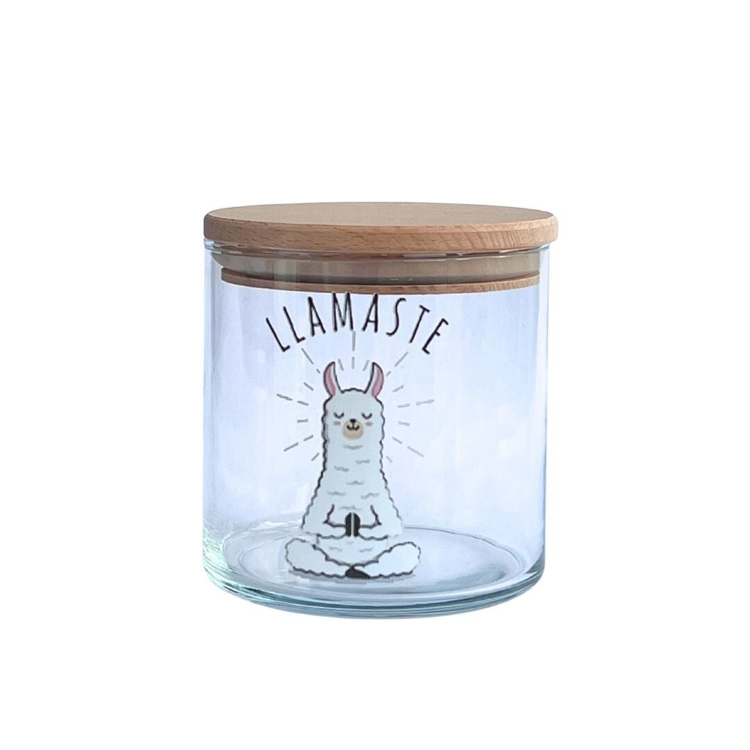 Glass jar LLamaste Lama