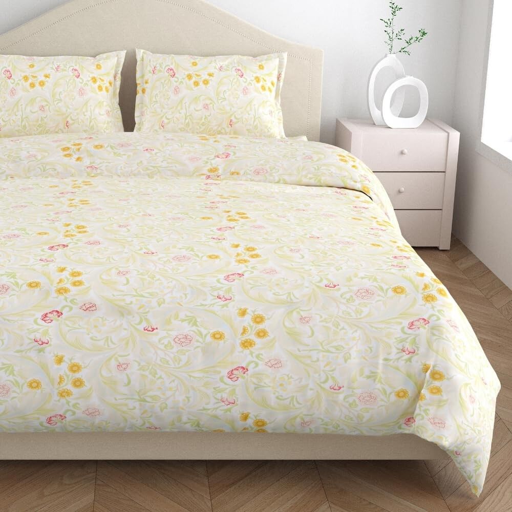 Bettwäsche-Set – Ultraweiche Baumwolle – Doppel-/Queensize mit 2 Kissenbezügen