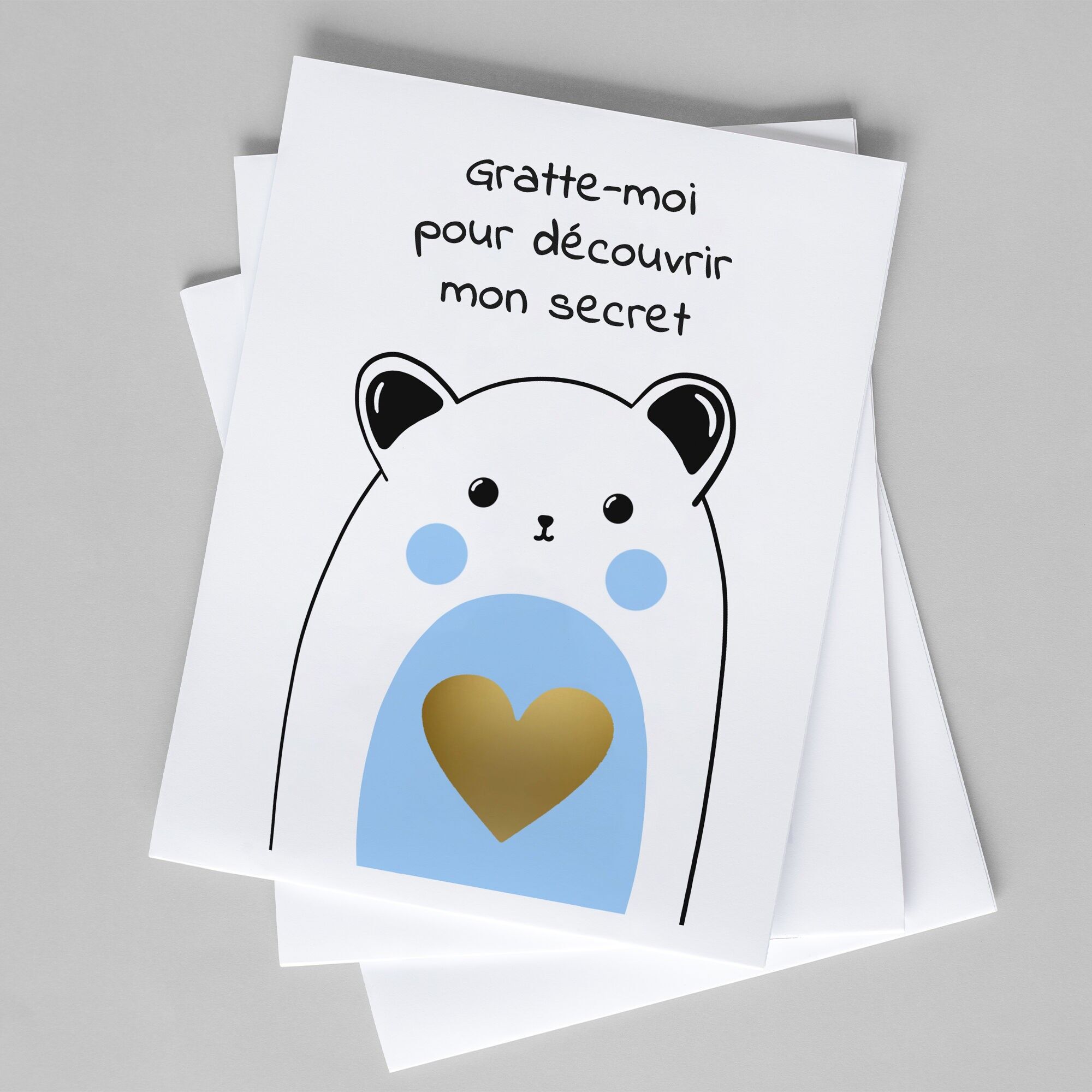 Carte à gratter personnalisée cœur