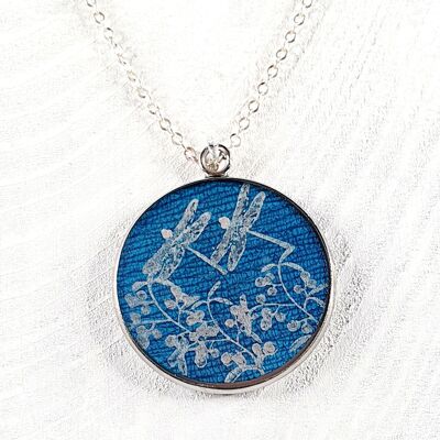 Pendentif Gui & Libellules - Bleu Pétrole ,SKU1368