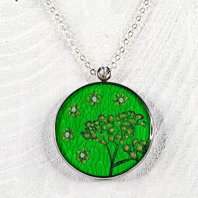 Collier pendentif en résine de jardin japonais - Vert, SKU1392