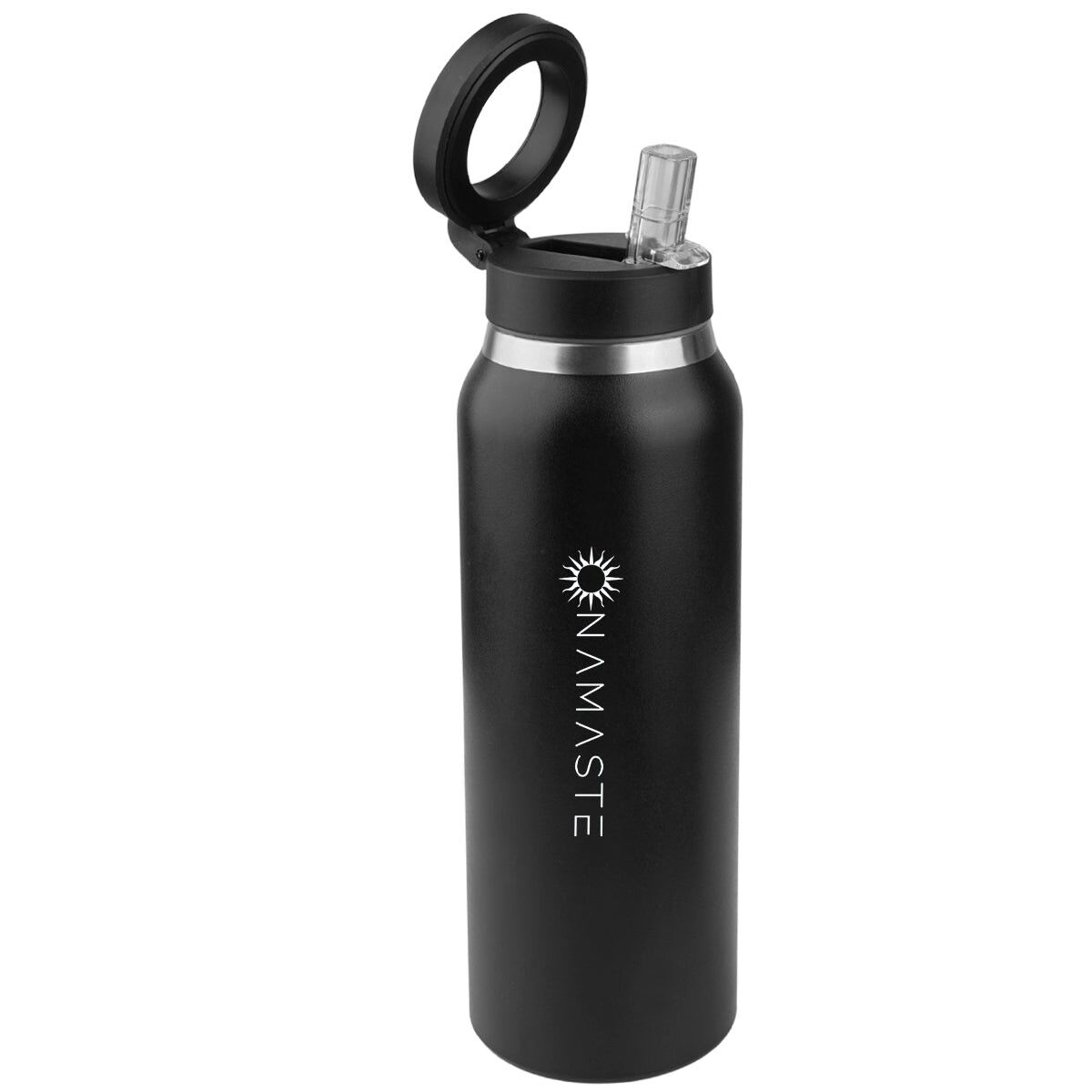 Botella de agua térmica de 750 ml con soporte magnético para teléfono