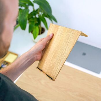 Support pour ordinateur portable en bois massif - chêne 8