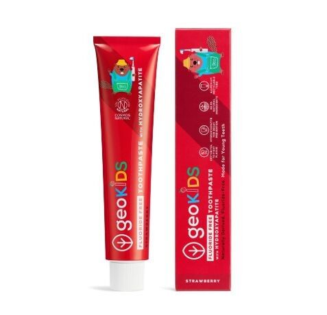 NEW - Kids Toothpaste with Hydroxyapatite - Strawberry - Fluoride Free