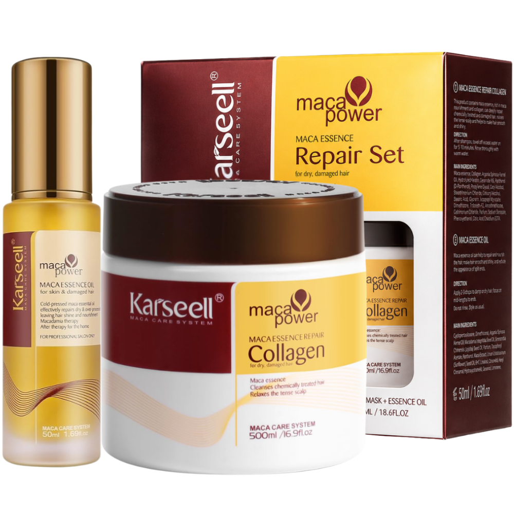 KARSEELL Professional Hair Mask Pack with Collagen + Argan Oil, Coconut Oil, Shea Butter - Moisturizing, Nourishing, Repairing, Anti-Frizz for Dry, Damaged, Colored, Frizzy Hair - Adds Shine - Sulfate-Free