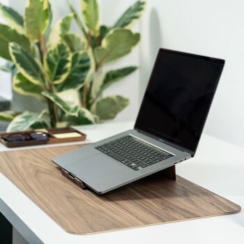 Support pour ordinateur portable en bois massif - noyer 6