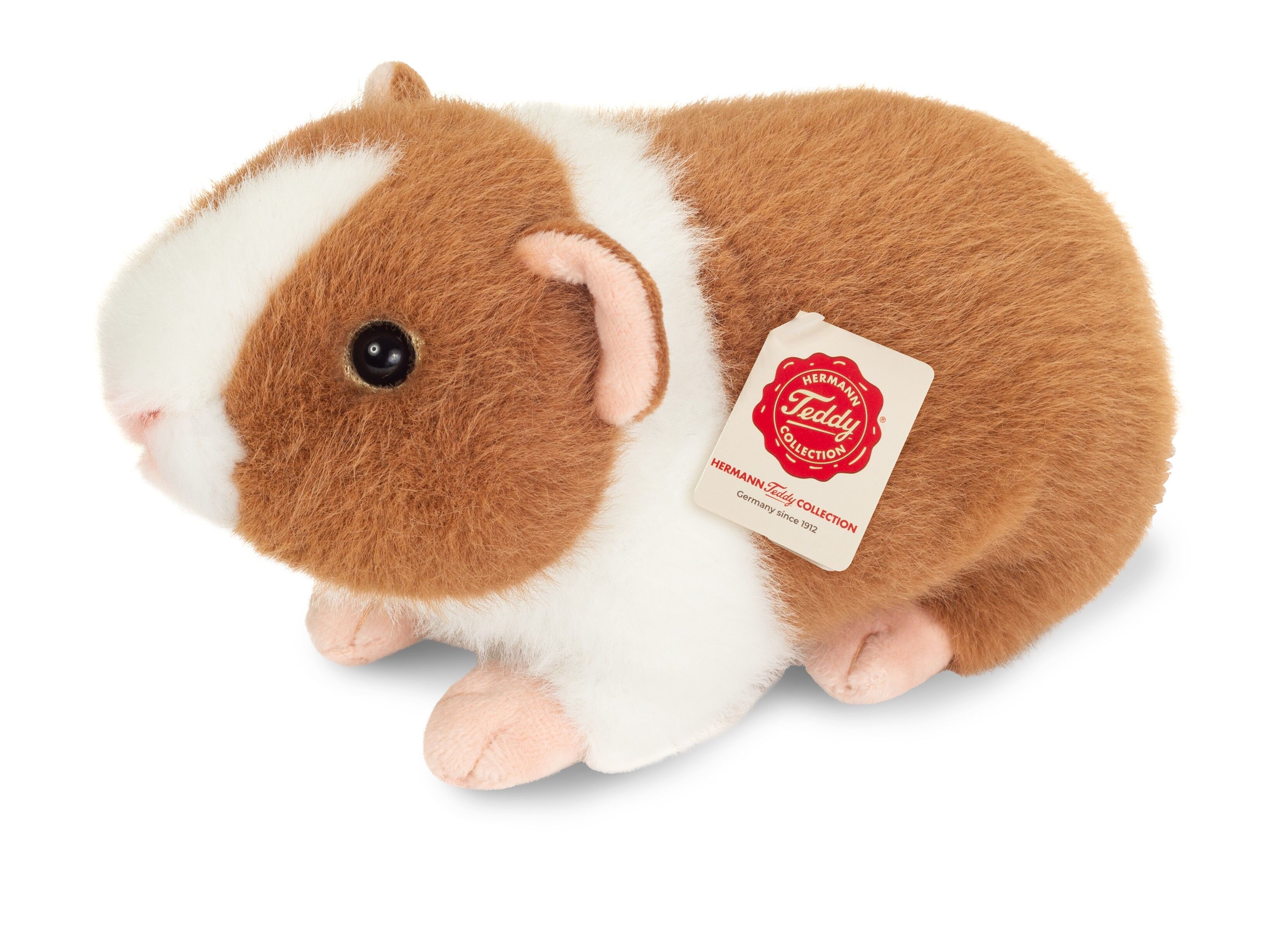 Light brown and white guinea pig, 19 cm - plush toy - stuffed animal