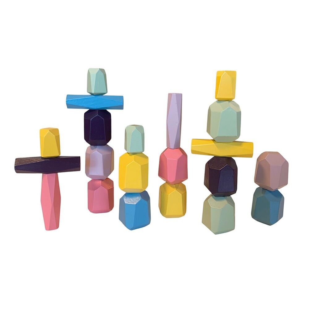 Wooden balancing stones