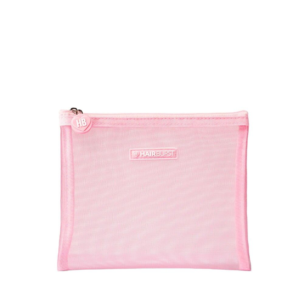 HAIRBURST Pink Mesh Wash Bag