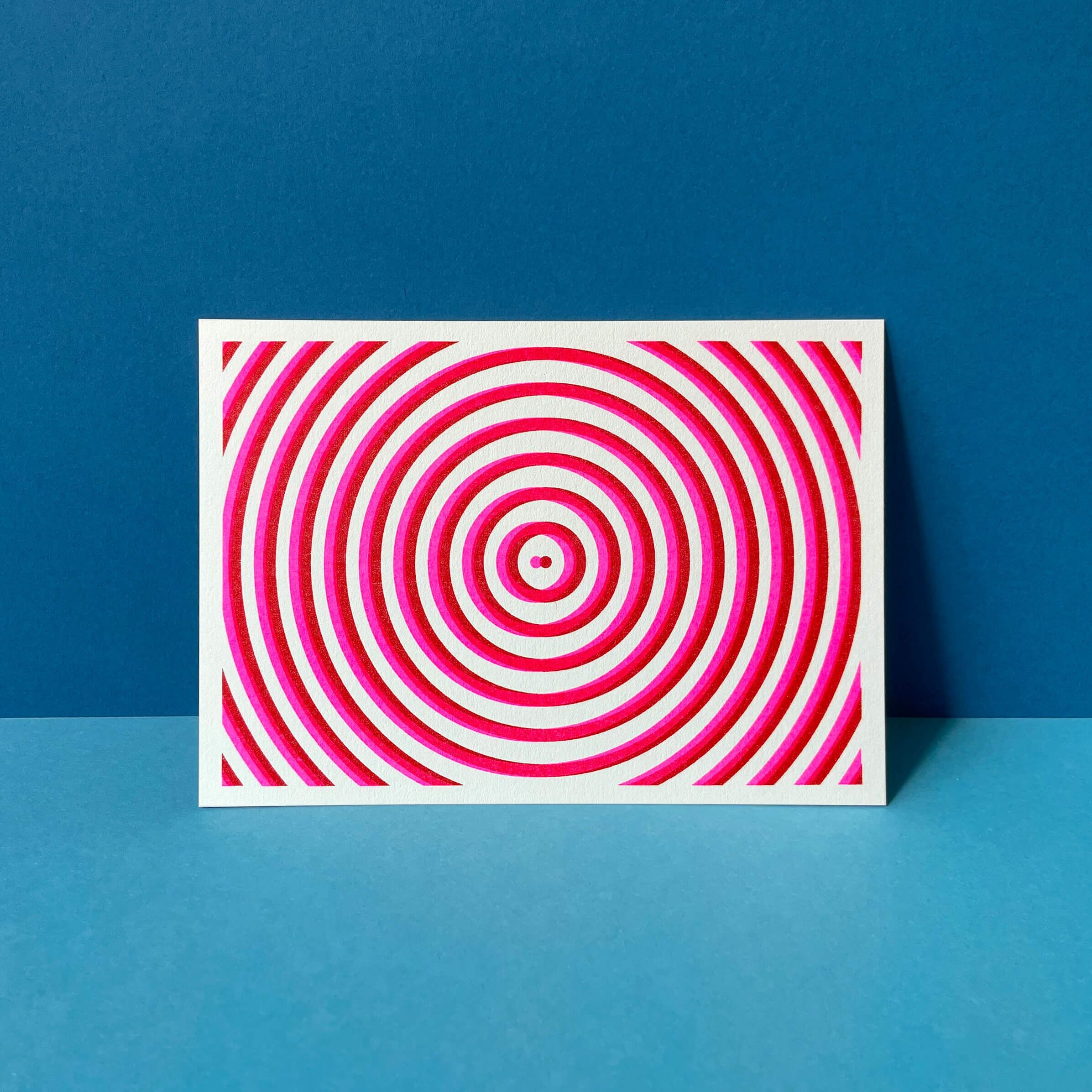 Riso Postcard Total Blur Pink/Red, Risograph, DIN A6