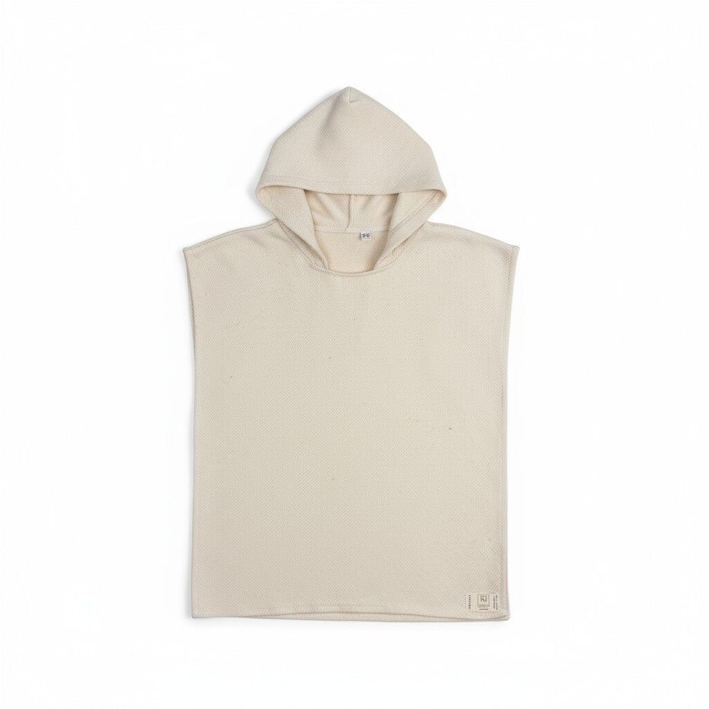 Children's poncho made of 100% cotton in beige