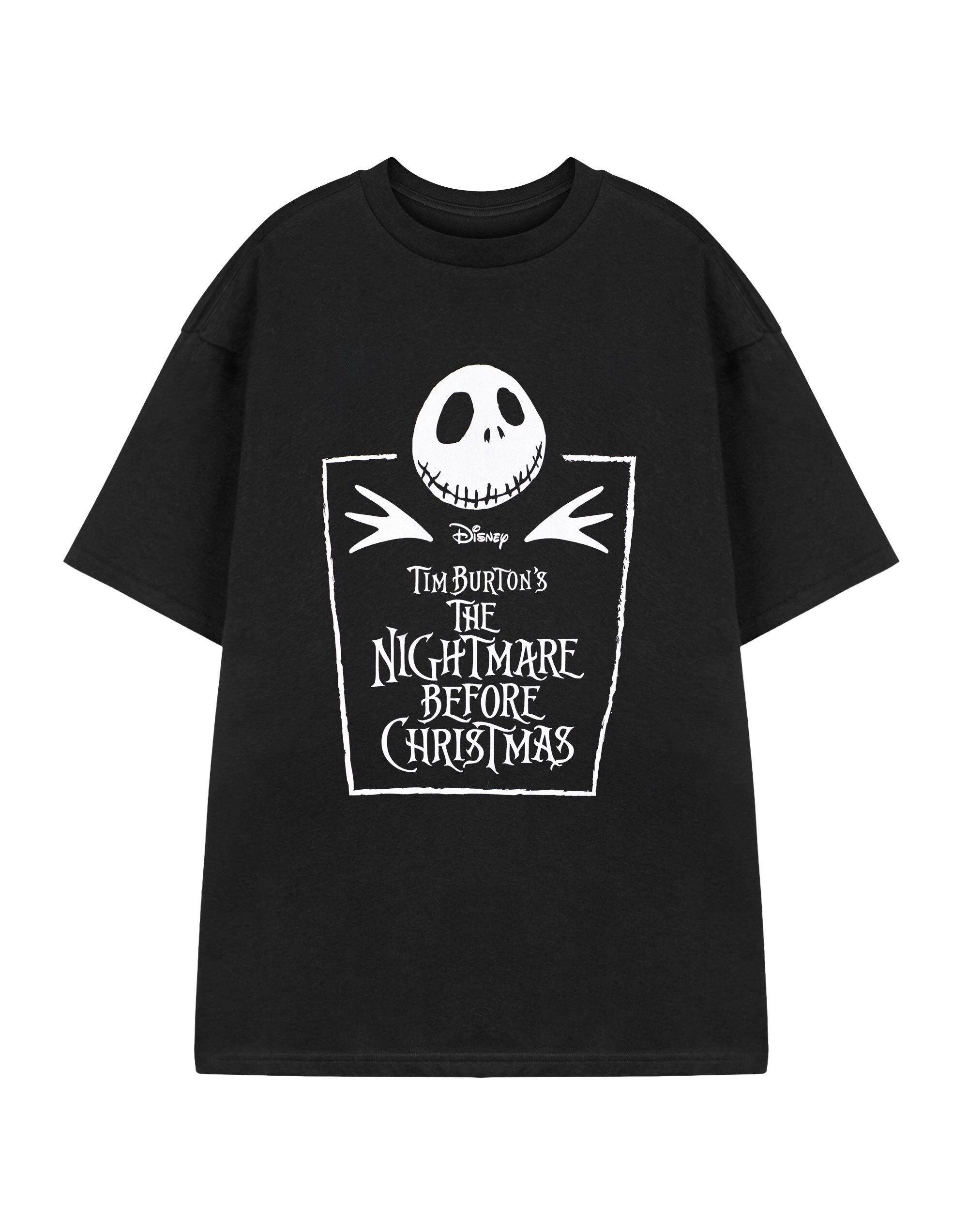 Camiseta de manga corta negra con ataúd de Disney para niño de Pesadilla antes de Navidad
